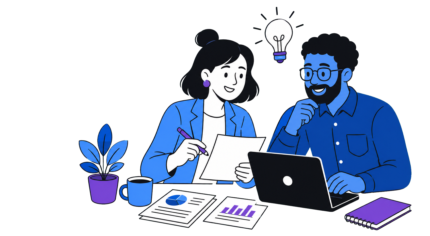 Small-business owners collaborating
